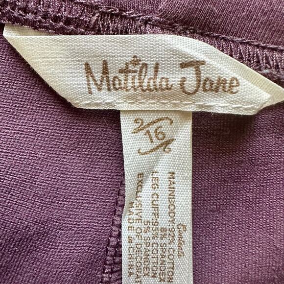 Matilda Jane Just Imagine Cozy Cuffed Purple Knit Cotton Leggings Pants Teen 16 - Picture 5 of 6